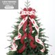 thumbnail image 1 of Cinta superior del árbol de Navidad, lazo grande de arpillera decorativa, regalo rojo grande, cinta con borde con cable, corona, lazos de Navidad, 1 of 4