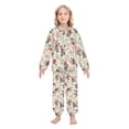 thumbnail image 2 of Fluffy Pajamas Set Fuzzy Winter Warm Pj Sets Pullover Tops and Long Pants Red Small Floral Pattern X-Small, 2 of 8