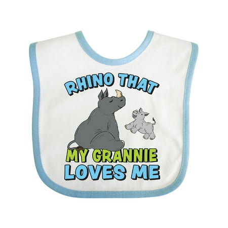 

Inktastic Rhino That My Great Grannie Loves Me with Cute Rhinos Gift Baby Boy or Baby Girl Bib