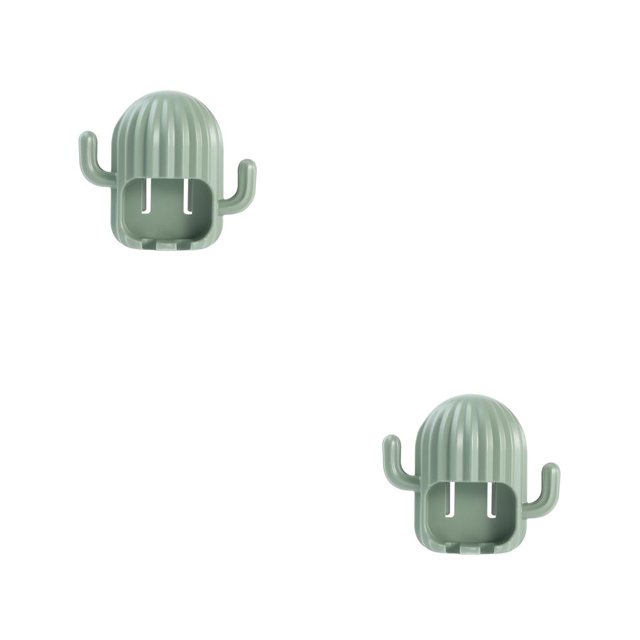 Bearachild Soporte para cepillos de dientes con ventosa para pared de baño, organizador Universal para cepillos de dientes, soporte de drenaje, Verde claro 2Conjunto