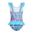 thumbnail image 3 of BULLPIANO Kids Girls One Piece Swimsuits Ruffle Beach Bathing Suit 1-8 Years, 3 of 5