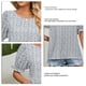 thumbnail image 1 of Top de manga corta, cuello redondo para mujer, top con cuello redondo y volantes, top con mangas con volantes, confiabilidad excepcional, 1 of 8