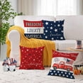 thumbnail image 4 of Set of 4 Patriotic Throw Pillow Covers 18x18 Velvet 4th of July Pillow Covers Memorial Day American Flag Red White Blue Cushion Covers Fourth of July Pillow Cases Home Outdoor Decorations (18), 4 of 6