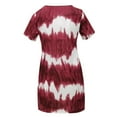 thumbnail image 4 of SMihono Robes Bohèmes d'Été pour Femmes Grande Taille Mode Femmes Teinture sur Nœuds Manches Courtes Poches Ample Confortable Robe Décontractée, 4 of 5