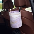 thumbnail image 5 of Wukai Lavender Glitter Foil Stripes Print Car Trash Can - Easy to Clean Hanging Garbage Bin - Removable Liner - Leak-Car Garbage Can - Waterproof Trash Can for Car and SUV, 5 of 7