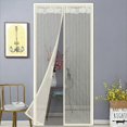thumbnail image 1 of Striped magnetic soft screen door anti-mosquito screen door magnetic door curtain soft door curtain automatic closing door curtain 100x210cm white, 1 of 3