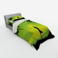 thumbnail image 3 of Ambesonne Nature Bedding Set 4 Pcs, Sunset Sky in Forest, Queen, Green Black Yellow, 3 of 3