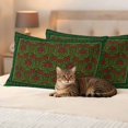 thumbnail image 2 of Pack of 2 Vintage Red Roses Outdoor Pillow Covers Decorative, Waterproof Pillow Protector, Green Abstract Art Floral Ethnic Lumbar Throw Pillowcases for Patio Couch Sofa Home Decor 20"x12", 2 of 8