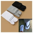thumbnail image 2 of 6 Pairs Japanese Flip Flop Sandal Split Toe Tabi Geta Zori Socks White+Black+Grey, 2 of 6