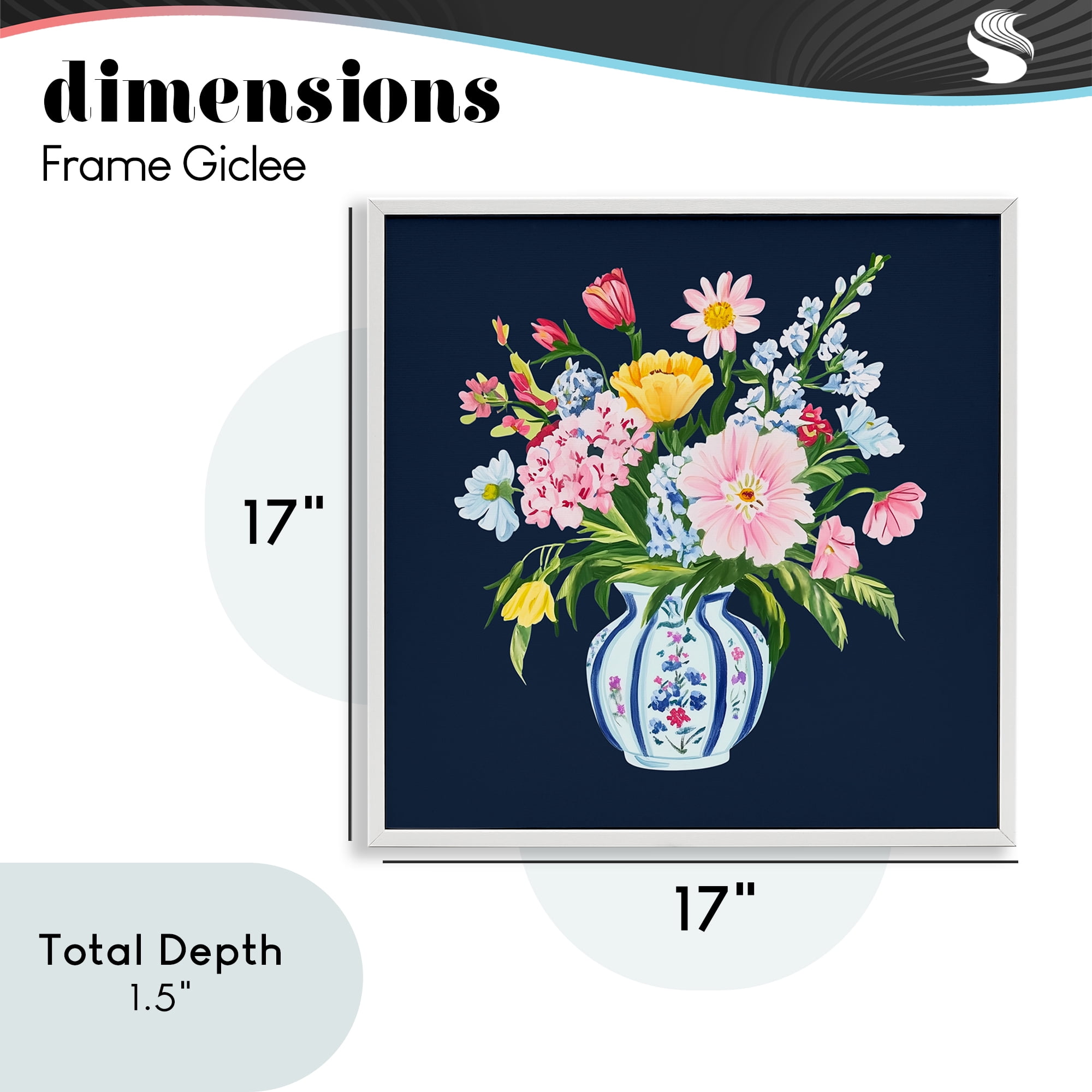 Spring Elegance Chinoiserie Vase White Framed Giclee Art, design by Yen