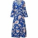 thumbnail image 4 of Vestido Bohemio Floral Para Mujer Vestido de Manga Acampanada Con Abertura Alta Vestido Maxi Estampado Con Cuello en V Informal Odeerbi ODB115364, 4 of 5