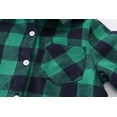 thumbnail image 3 of Toddler Boy Flannel Shirt Baby Long Sleeve Hooded Plaid Button Shirt Cliothes for 5-6T(Including White T-shirt), 3 of 9