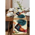 thumbnail image 2 of Retro Rooster Burlap Cotton Table Runner 13x36 Inches Short, Farmhouse Vintage Summer Botanical Farmhouse Table Runners, Outdoor Dining Tablecloths Decor for Baby Shower/Party/Wedding, 2 of 6