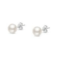 thumbnail image 4 of 14K White Gold Round Freshwater Akoya Cultured 5-5.5MM Pearl Stud Earrings AAA+ Quality, 4 of 6