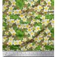 thumbnail image 1 of Soimoi Rayon Fabric Monstera Leaves & Plumeria Floral Decor Fabric Printed Yard 42 Inch Wide, 1 of 1