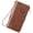 A-Brown, variant on Women Genuine Leather Wallet Large Capacity Bifold RFID Blocking Card Holder with Zipper Coin Pocket