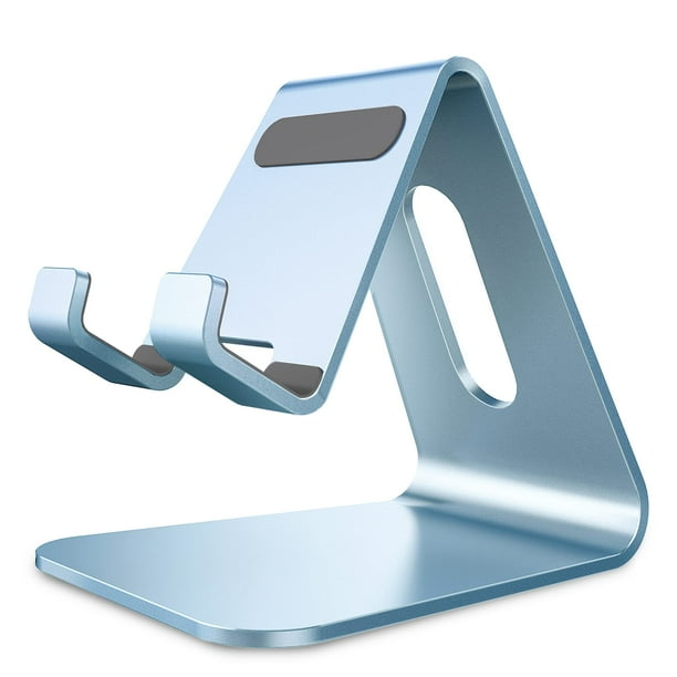 Soporte para teléfono celular CreaDream, soporte de escritorio de aluminio, azul