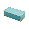 thumbnail image 2 of Sophisticated Rectangular Wood And Glass Storage Box, Blue, 2 of 2