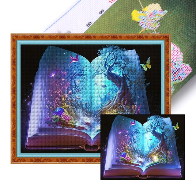 Hilo Algodón Ecológico Bordado 11CT 3 Hebras Impresión 50x40cm Kit Serie Paisaje Punto Cruz Del Mundo Del Libro