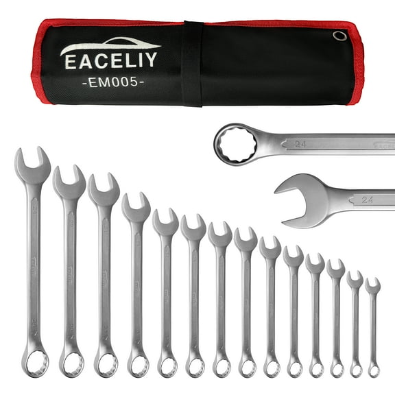 14pcs Combination Wrench Set, Combination Ended Spanner Kits, Chrome Vanadium Steel Hand Tools Socket Key Wrench Set