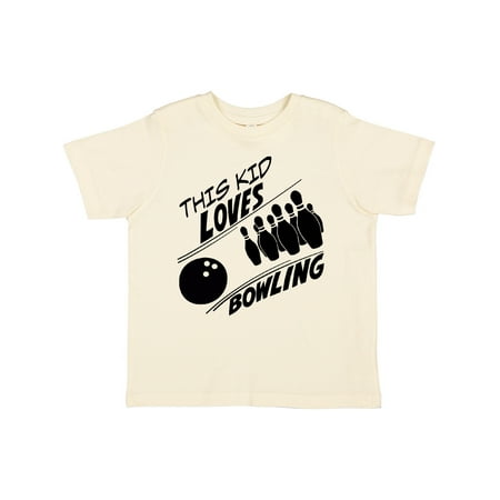 

Inktastic This Kid Loves Bowling Gift Toddler Boy or Toddler Girl T-Shirt