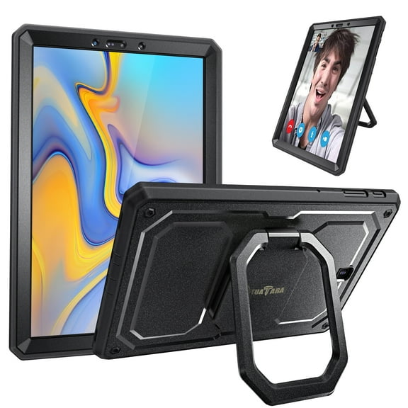 Fintie Case for Samsung Galaxy Tab S4 10.5 2018, 360 Rotating Grip Stand Shockproof Cover W/ Screen Protector Black
