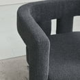 thumbnail image 2 of Charcoal Modern Bouclé Accent Chairs, Set of 2, Fully Upholstered Minimalist Side Chairs, 2 of 13