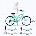 thumbnail image 3 of Meghna 26" Cruiser Bike V Brake Commuter Bicycle for Men Women 7 Speed Bicycles Beach Green, 3 of 7