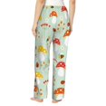thumbnail image 3 of Xecao Mushroom Bee Women's Straight Lounge Pajama Pants: The Epitome of Relaxed Sleepwear, 3 of 9