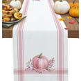 thumbnail image 1 of Fall Thanksgiving Table Runner Pumpkin Leaf Branch Runners for Dining Tables Pink Stripes Autumn Dinner Runner Kitchen Parties Decor 13" x 108", 1 of 6