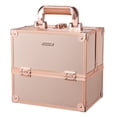 thumbnail image 1 of Makeup Train Case FRENESSA, organizador de viaje y cosméticos, color oro rosa, 1 of 7