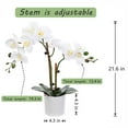 EZFLOWERY Artificial Phalaenopsis Orchid Flowers Arrangement with White