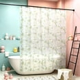 thumbnail image 5 of Sahpxhe Shower Curtain Floral Print Waterproof Eva Shower Curtain Liner,Lightweight Bathroom Bathtub Partition with Reinforced Holes and Hooks,70.9X31.5in,Multicolor-A, 5 of 6