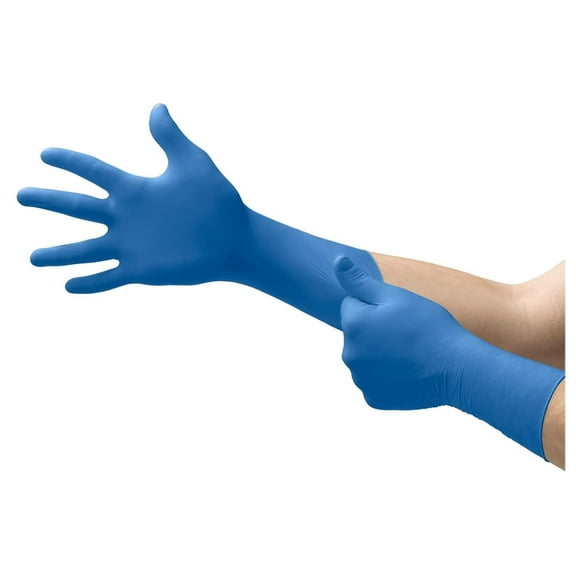 Microflex SG-375-L Safegrip Exam Gloves, PF Latex, Textured, Extended Cuff, Blue, Large, 50 per Box; 10 Box per Case (Pack of 500)