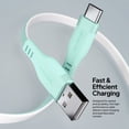 thumbnail image 4 of Powertek USB-A to USB-C Two-Tone Pastel Fast Charge Cable, 6 ft, Mint, 4 of 8