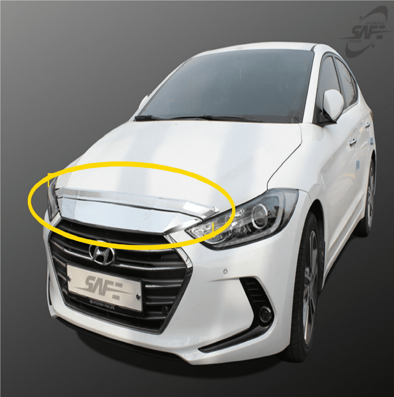 Chrome Hood Guard Bug Shield Deflector for Hyundai Elantra 2017