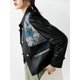 thumbnail image 5 of Chaqueta de piel auténtica con diseño de jacquard y puntada para mujer, primavera y otoño de 2024, abrigo corto de piel de oveja natural con diseño de botones de perlas y borlas, 5 of 5