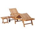 thumbnail image 2 of vidaXL Chaise Longue avec Table en Bois de Teck Massif, 2 of 5