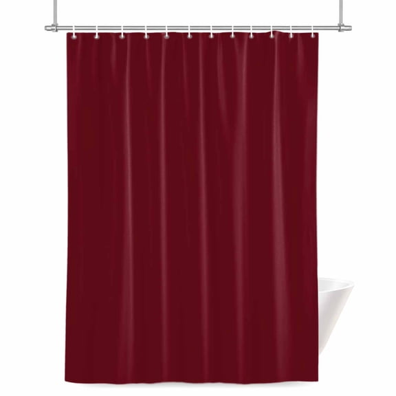 Shower Curtains for Bathroom-36"x72",Wine Red Dark Maroon Waterproof Bath Curtain Grommet Shower Curtain Set with Hooks