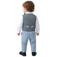 thumbnail image 6 of renvena Baby Boys 4Pcs Formal Suit Bow Tie Long Sleeve Dress Shirt Button Tuxedo Vest and Pants Gentlemen Outfits A Light Blue 12-18 Months, 6 of 7