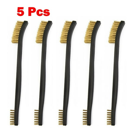 

Geege 5pcs Double Head Wire Brush Set Steel Brass Nylon Cleaning Polishing Metal Rust
