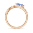 thumbnail image 2 of ANGARA Natural Criss Cross Pear Shaped 1.1 ct Tanzanite Ring with Diamonds in 14K Rose Gold for Women (Size-8x6mm) | December Birthstone, Anniversary, Jewelry Gift for Women | Natural Tanzanite Ring, 2 of 9
