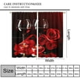 thumbnail image 2 of Red Wine Rose Curtains, Burgundy Rose Romantic Floral Flower Wine Girls Print for Room Window Decor, Rod Pocket Blackout Drapes for Living Room Bedroom Kitchen 2 Panel Set 21" W X 63" L, 2 of 6