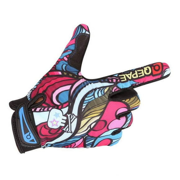 Colorful And Breathable Full Finger Bicycle Gloves Anti-Slip Bike Cycling Riding Gloves for Women & Men for Skiing Motorcycle Motorbike Weightlifting Hunting Training