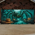 thumbnail image 4 of Loyerfyivos Halloween Garage Door Decorations Banner Christmas Giant Spider Halloween Garage Door Cover 6x13Ft Pumpkin Bat Spider Web Horror Large Halloween Garage Door Banner Backdrop for Wall Decor, 4 of 5