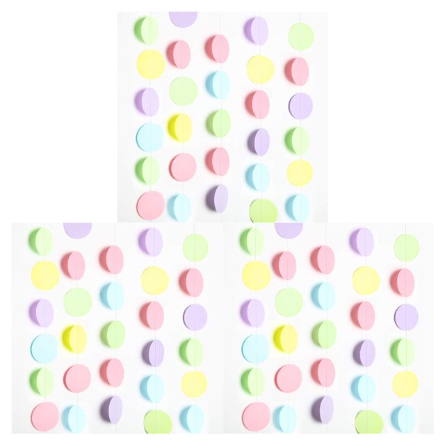 Yuarrent Circle Dot Garland Macaron Style Dots String Supplies Exquisite Assemble Easy Eye-catching Backdrop Bunting Party Banner Type1 NO1