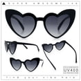 thumbnail image 2 of Girls Kid Size Heart Shape Lolita Valentine Love Sunglasses Black - Smoke, 2 of 8