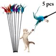 thumbnail image 1 of 5PCS Cat Teaser Wand Interactive Funny Fake Feather Cat Teaser Toy Pet Play Toy, 1 of 6