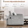 thumbnail image 6 of Muumblus Convertible 3-in-1 Sleeper Chair Bed with USB/Type-C Charging Ports, Compact Single Sofa, Gray Velvet, 6 of 9