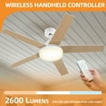 thumbnail image 6 of Craftian 52-inch Ceiling Fan with Light and Remote Control, Modern Downrod Mount Ceiling Fan with 6-Speed,5 Fan Blades - White, 6 of 8